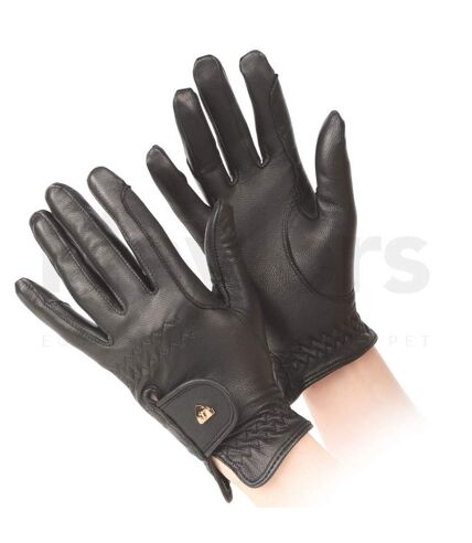 Aubrion Womens/Ladies Leather Riding Gloves (Black) - UTER1027