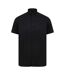 Henbury Mens Modern Short Sleeve Oxford Shirt (Black)