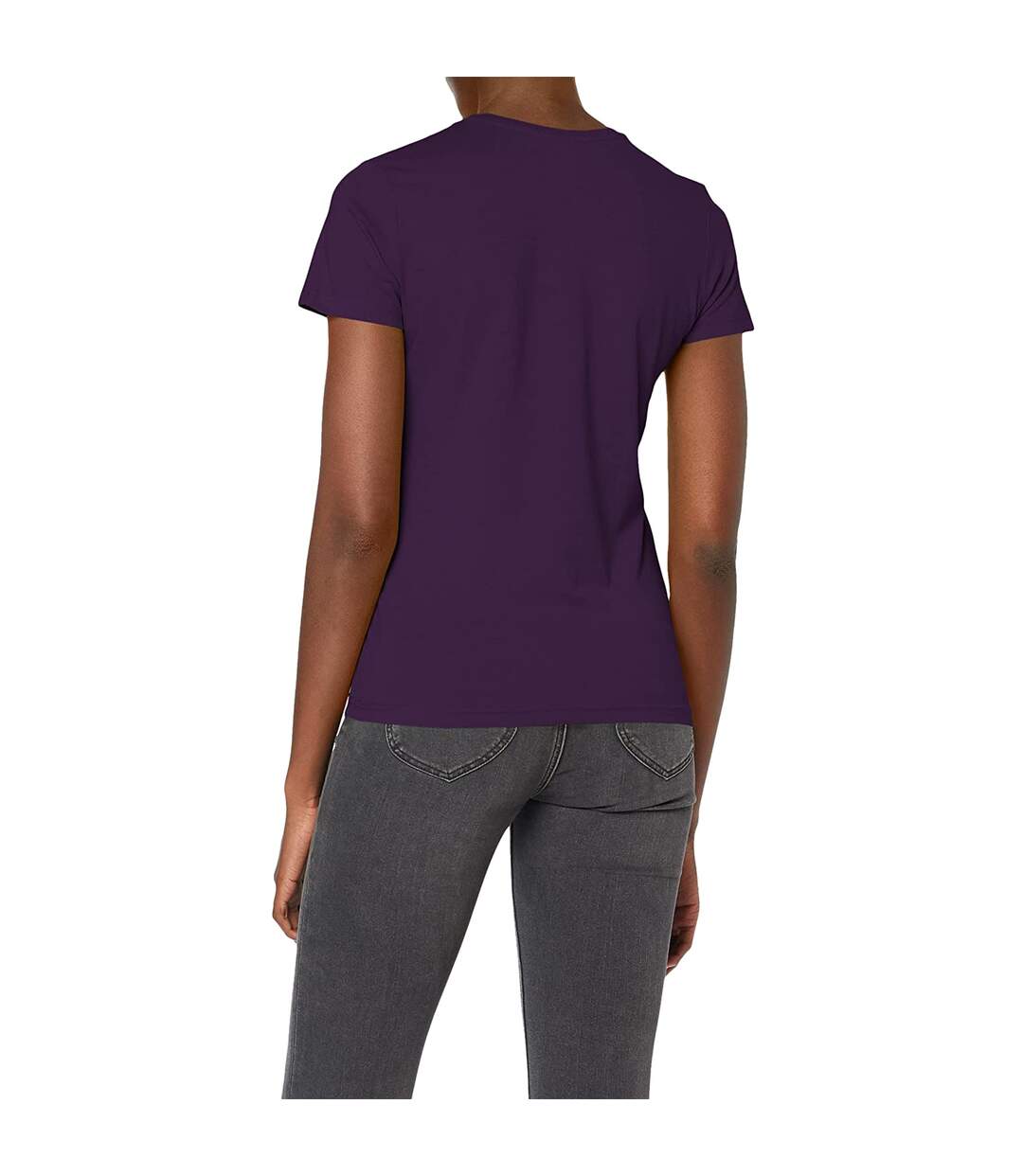 T-shirt col v femme violet foncé Stedman-4