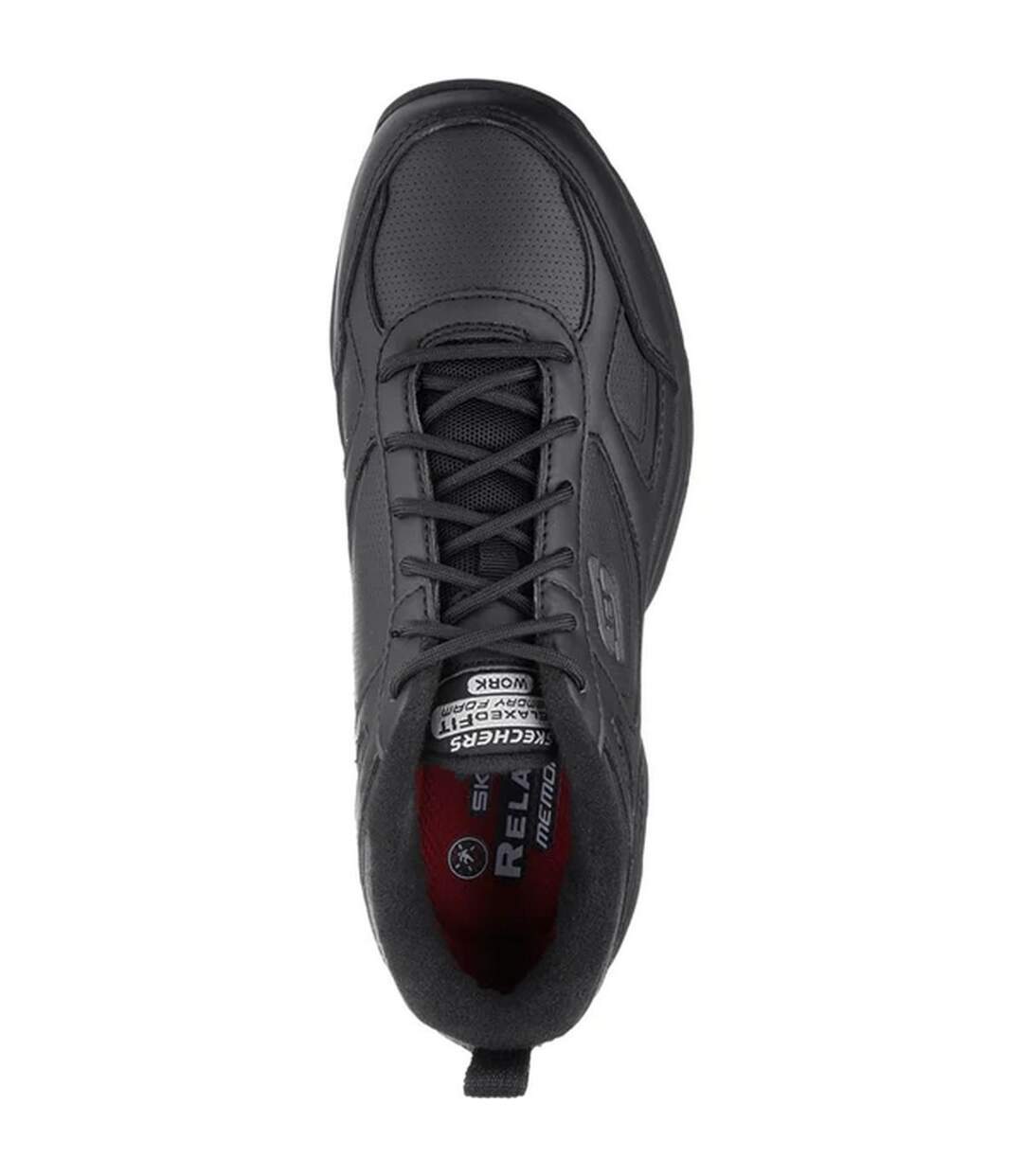Womens/ladies dighton-bricelyn sr leather relaxed fit safety shoes black Skechers-4
