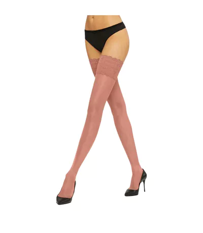 Bas Autofixants Luxurious Femme Beige Pâle Couture