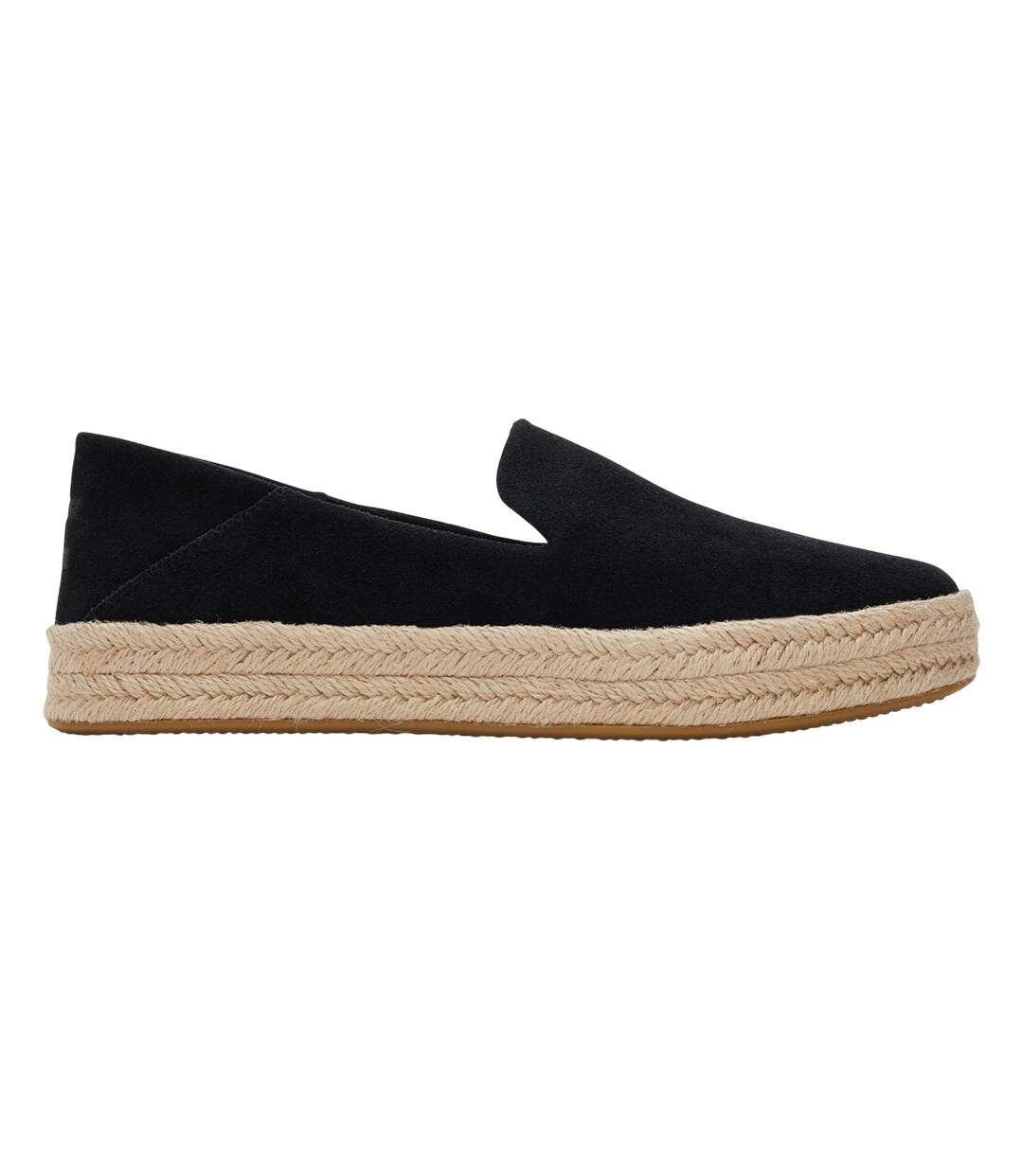 Womens/ladies Carolina Leather Espadrilles Black Toms-3