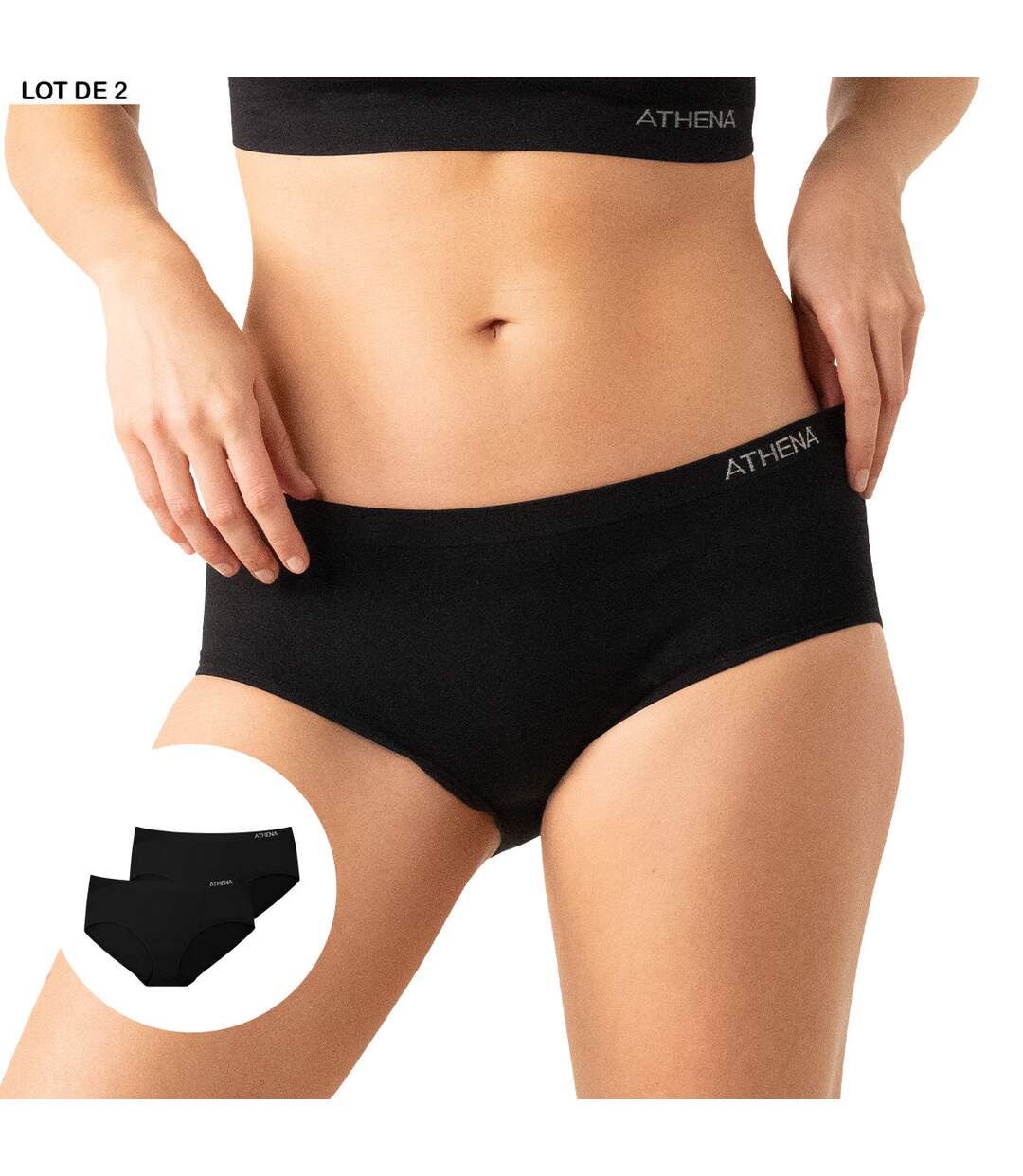 Lot de 2 hipsters sans coutures femme My Petit Prix Athena-2