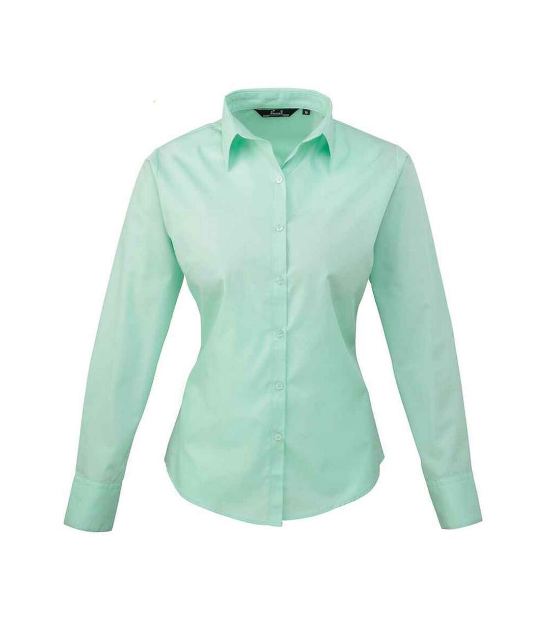 Womens/ladies long-sleeved shirt aqua Premier-1