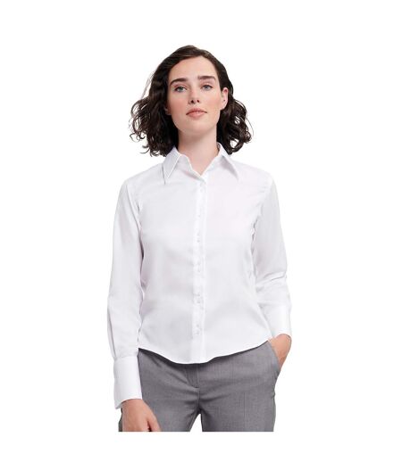 Russell Collection Womens/Ladies Ultimate Long-Sleeved Shirt (White) - UTRW9438
