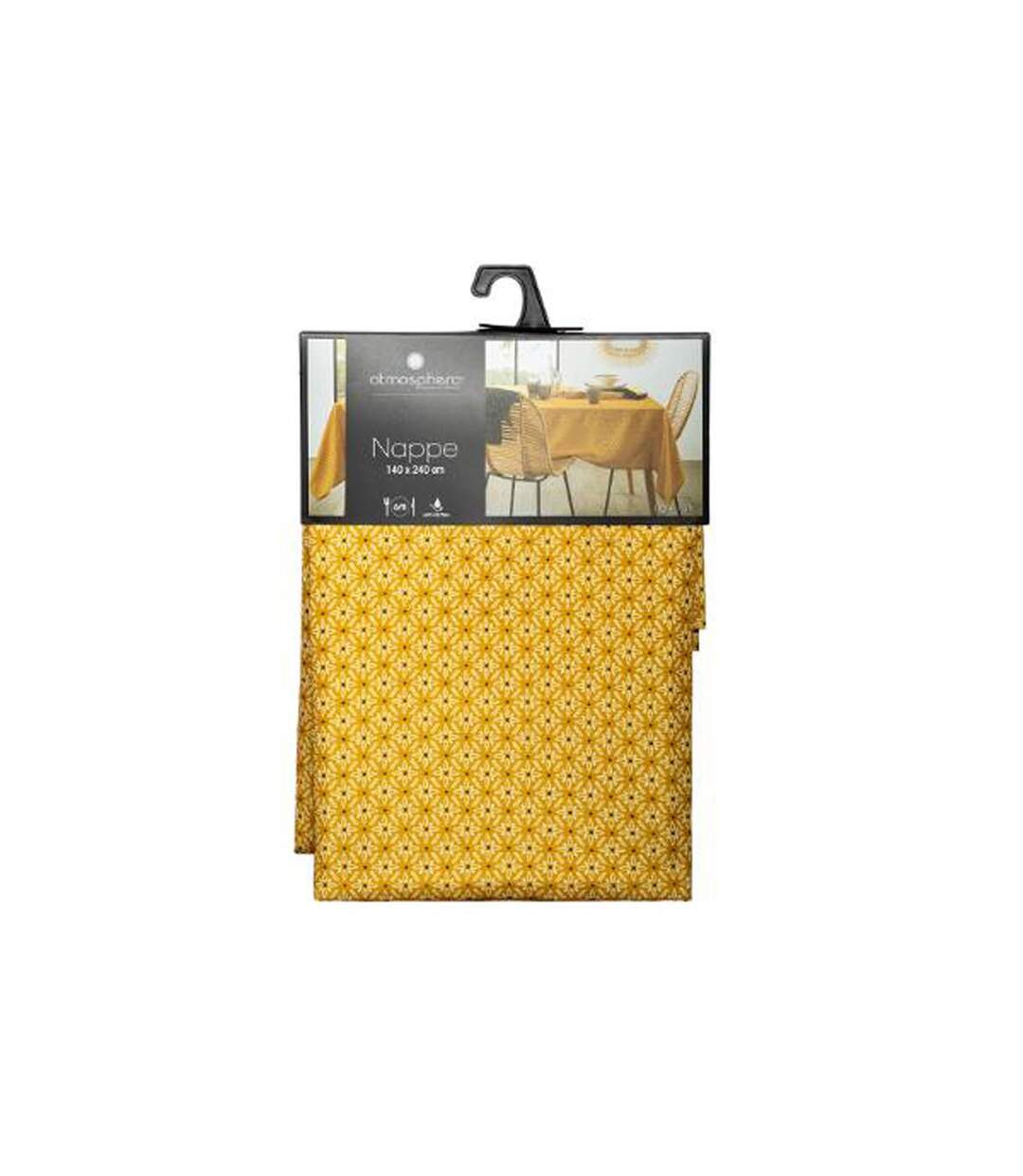 Nappe Antitache à Motifs Paty 140x240cm Jaune-5