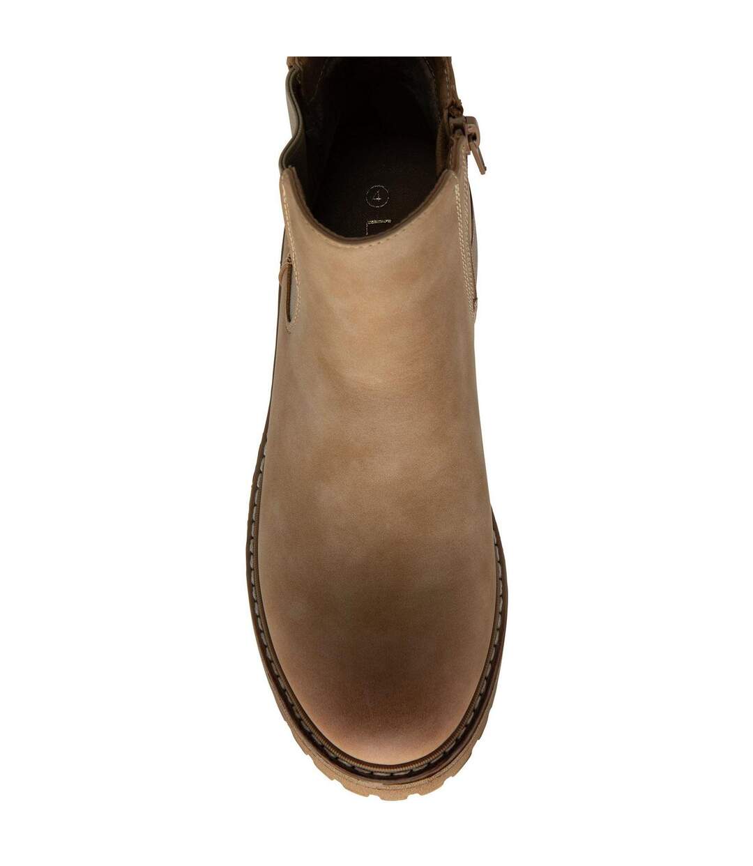 Womens/ladies Lottie Block Heel Chelsea Boots Taupe Lotus Shoes-4