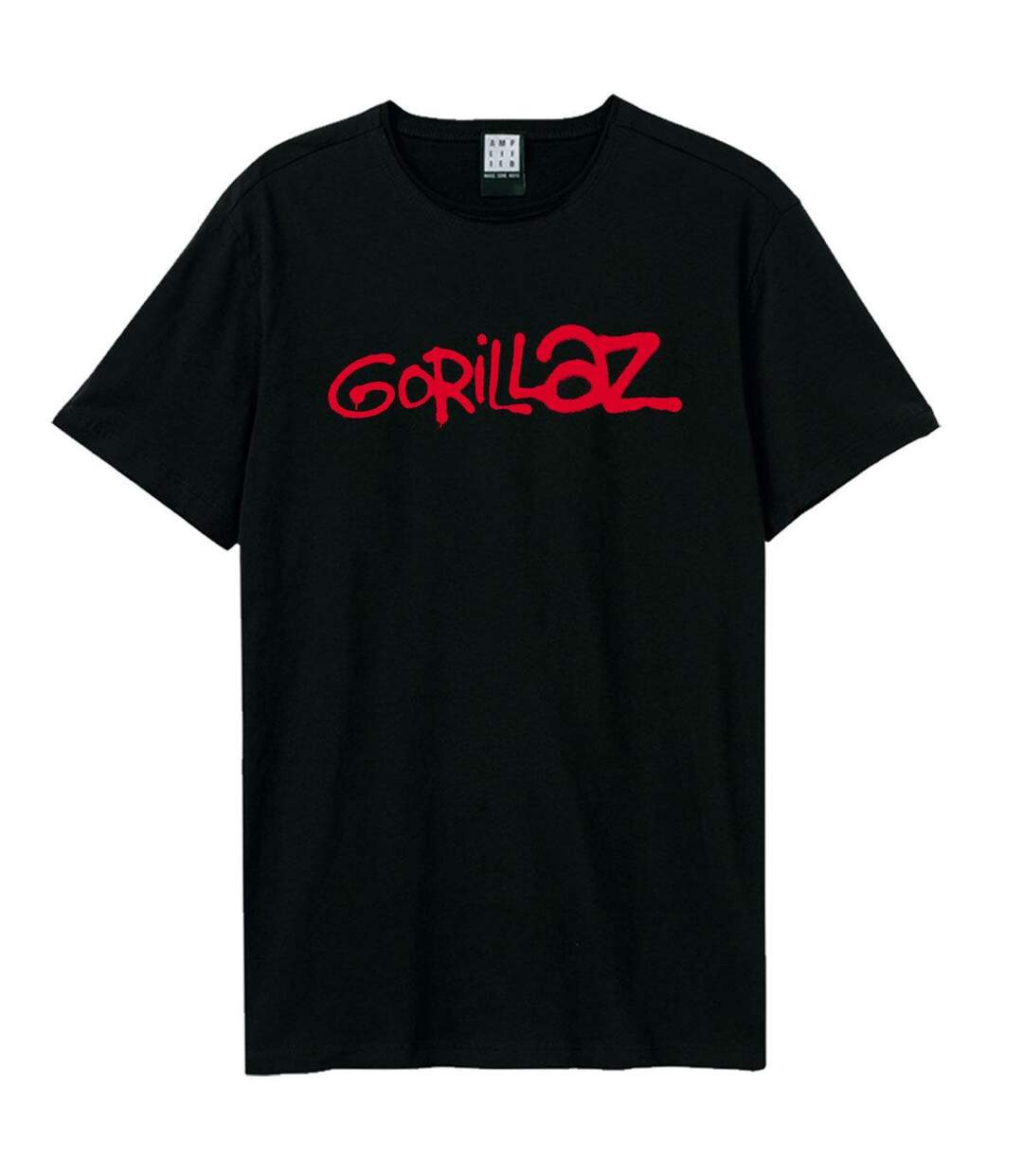 Unisex adult gorillaz logo t-shirt black Amplified-1
