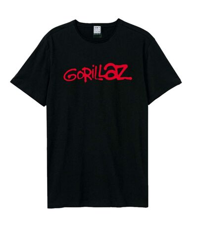 Unisex adult gorillaz logo t-shirt black Amplified