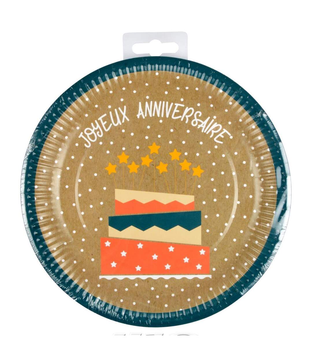 Lot de 6 Assiettes en Carton Anniversaire Kraft 23cm Naturel-3