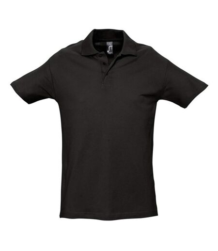 SOLS Mens Spring II Short Sleeve Heavyweight Polo Shirt (Black) - UTPC320
