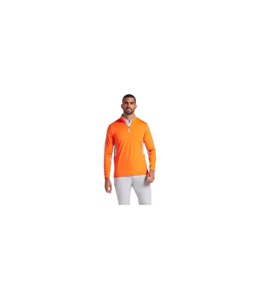 Mens Pure 2.0 Quarter Zip Golf Midlayer Orange Puma-1