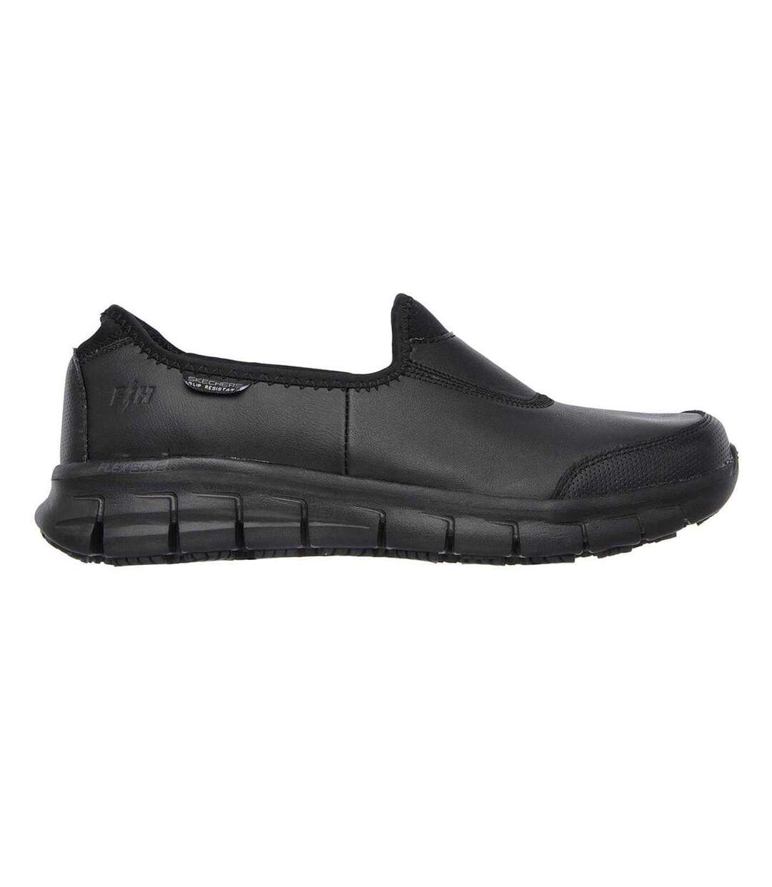 Womens/ladies Sure Track Leather Work Safety Shoes Black Skechers-1
