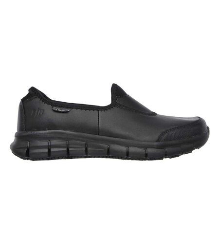 Womens/ladies Sure Track Leather Work Safety Shoes Black Skechers
