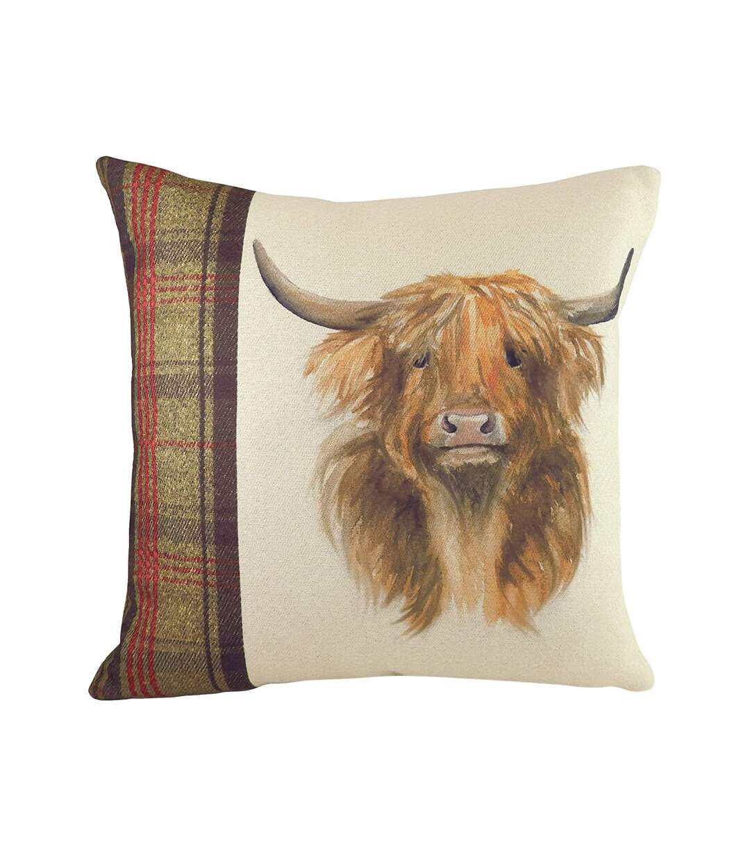 Hunter highland cow cushion cover 43cm x 43cm multicoloured Evans Lichfield