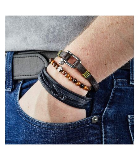 Bracelet perles marron homme geographical norway 315048 - taille unique