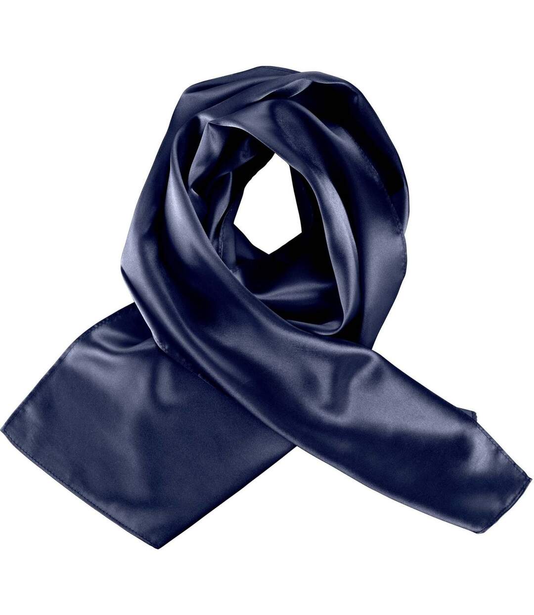 Foulard femme satiné - K861 - bleu marine-1