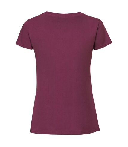 T-shirt ajusté femmes bordeaux Fruit of the Loom