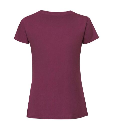 T-shirt ajusté femmes bordeaux Fruit of the Loom