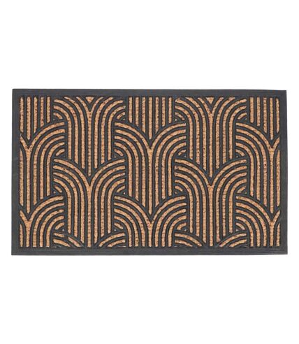 Paillasson en fibres de coco et caoutchouc avec motifs 75 x 45 cm Art déco