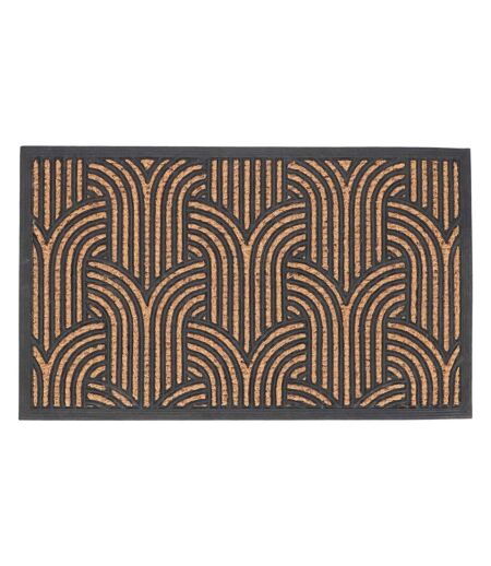Paillasson en fibres de coco et caoutchouc avec motifs 75 x 45 cm Art déco