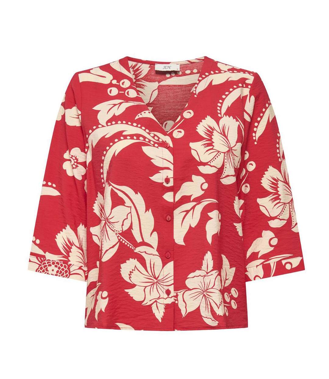 Blouse rouge/beige femme jdy troya-1