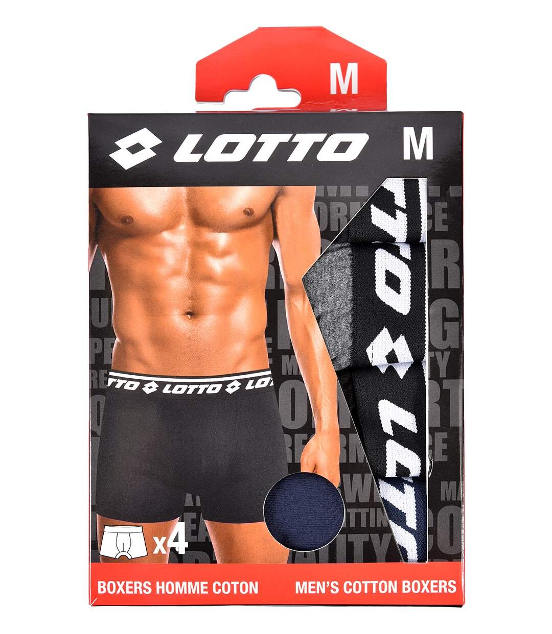 Boxer homme LOTTO Pack de 4 Boxers 0914