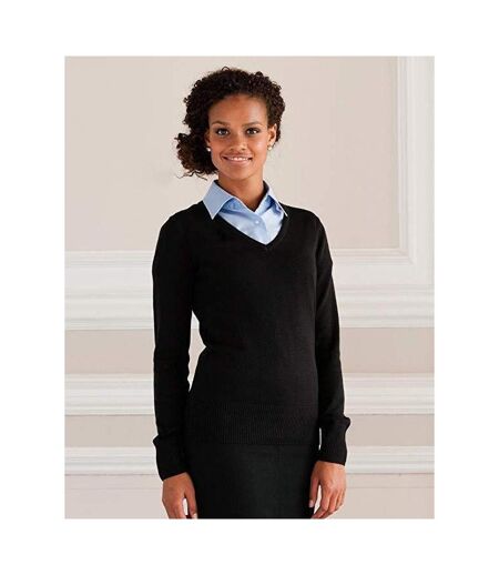 Pull Col V Collection Femme Noir Russell