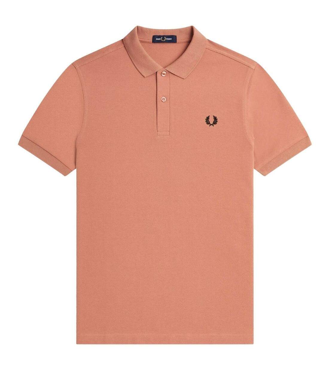 Polo Motif/style Col À Double Rayure Homme Pêche Fred Perry-1