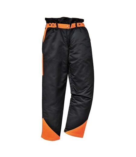 Portwest Mens Oak Chainsaw Work Trousers (Black/Orange) - UTPW948