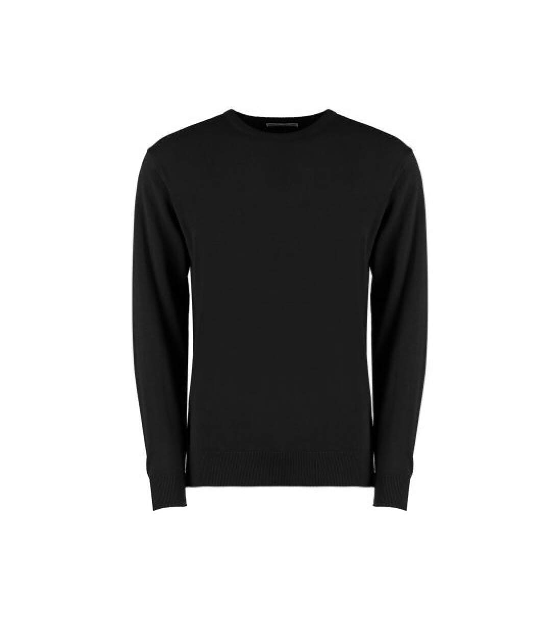 Mens regular fit arundel crew neck sweater black Kustom Kit