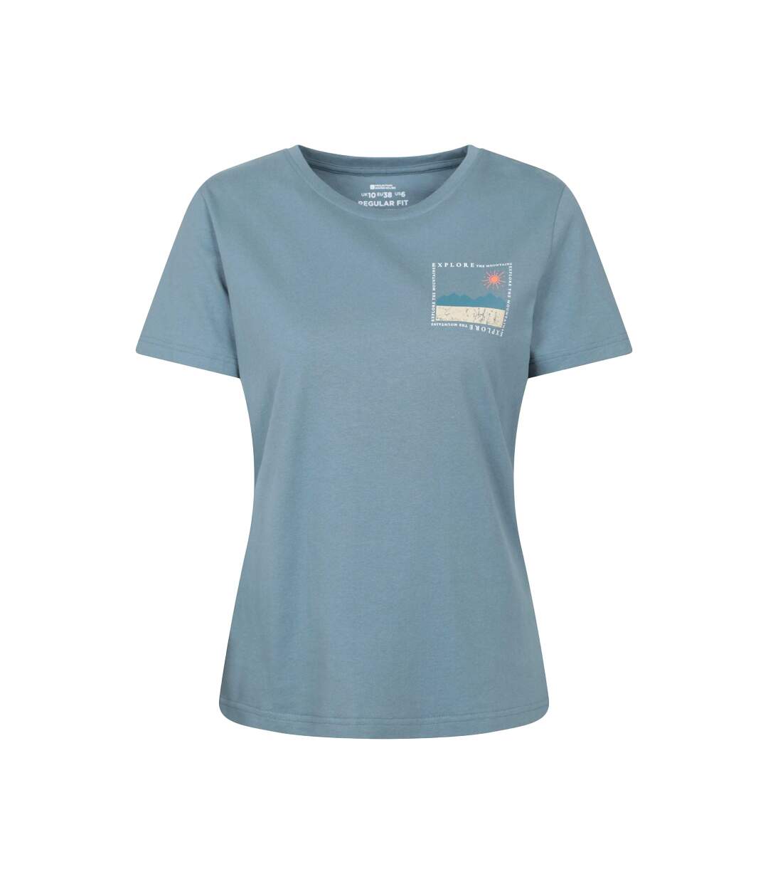 T-shirt Motif/style Imprimé Explore The Mountains Femme Bleu Mountain Warehouse-1