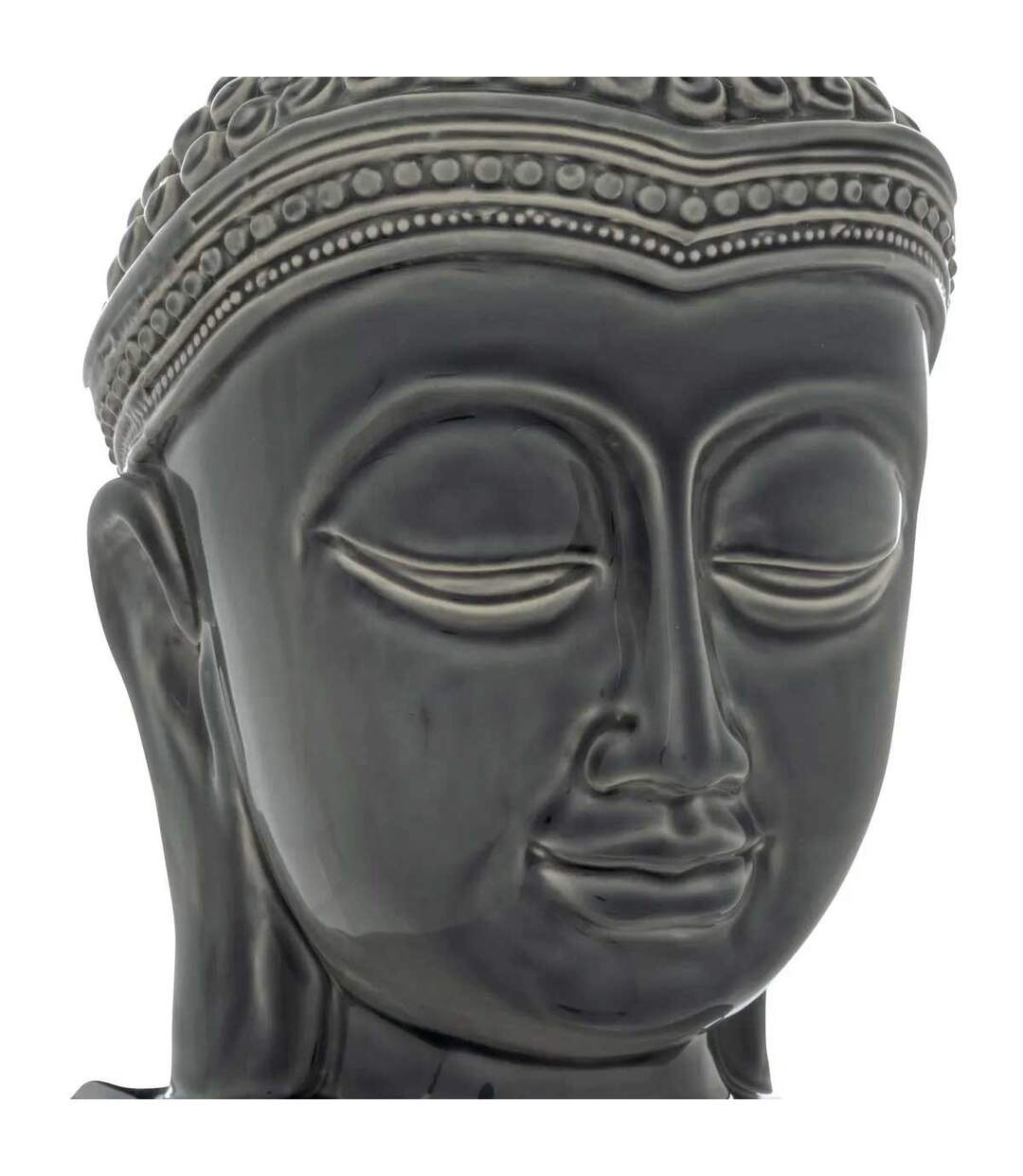 Tête Bouddha Déco en Céramique Yola 22cm Gris-2