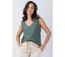 Top femme sans manches SABINE uni kaki Coton Du Monde-2