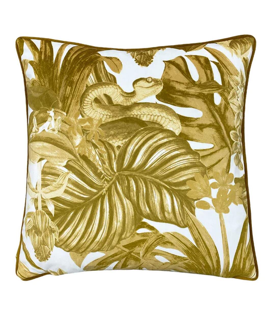 Medinilla tropical cushion cover 43cm x 43cm mustard yellow Furn