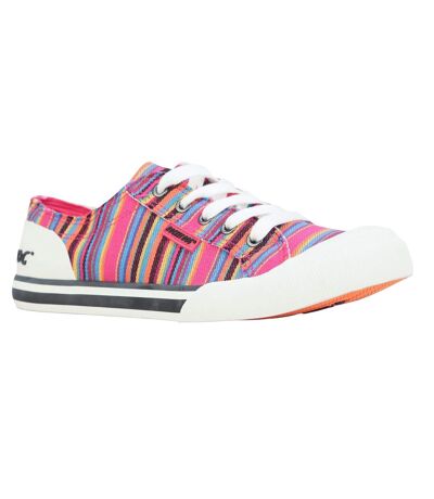 Womens/ladies Jazzin Aloe Stripe Pumps Multicoloured Rocket Dog