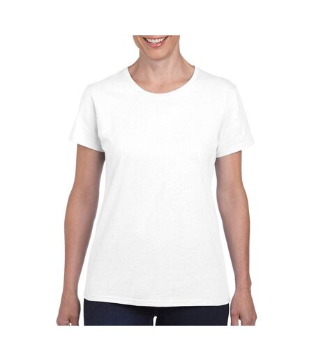 T-shirt à manches courtes coupe féminine femme blanc Gildan