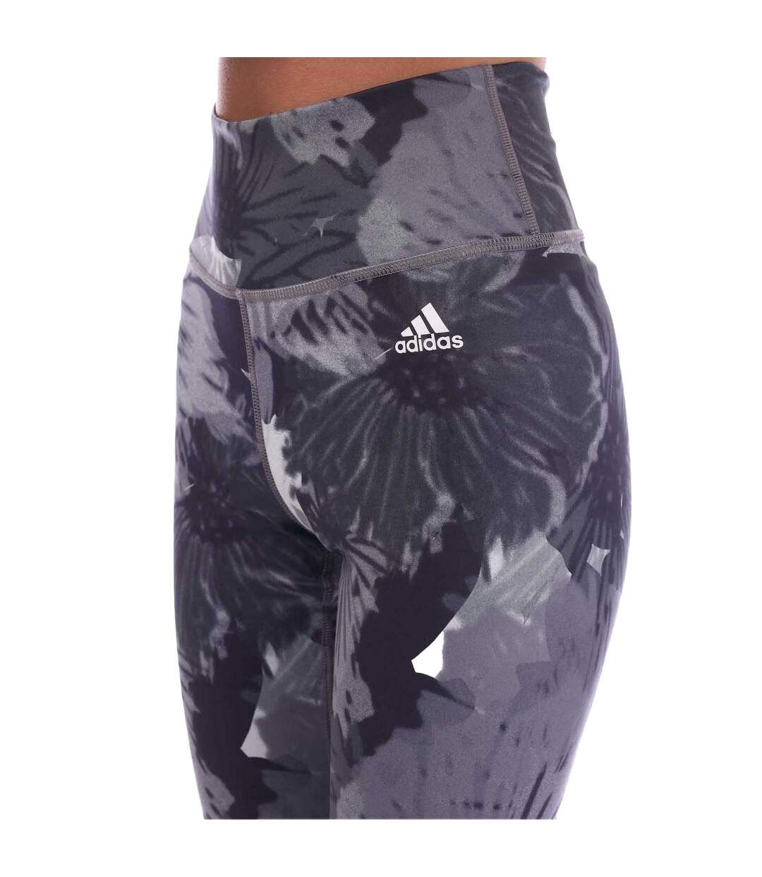 Legging Entraînement Style Floral Essentials Femme Gris Adidas-4