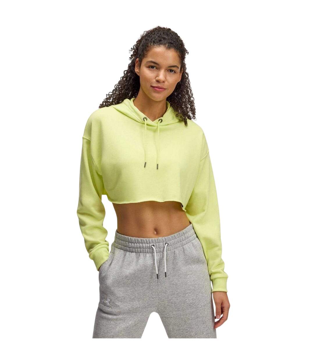 Sweat À Capuche Icon Terry Femme Jaune Under Armour-2
