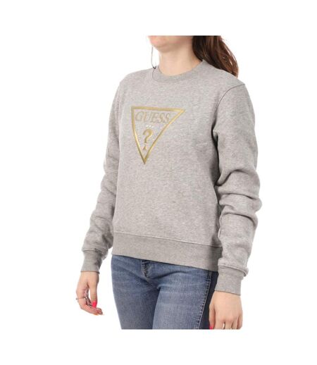 Sweat Gris Femme Guess Gold Triangle - L