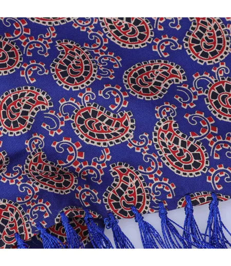 Écharpe Style Cachemire Two Taille Unique Bleu Luke 1977