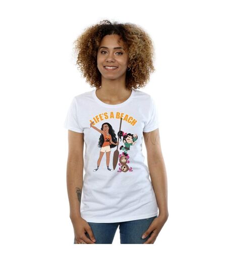 Disney T-shirt en coton Womens/Ladies Wreck It Ralph Moana And Vanellope (Blanc) - UTBI45009
