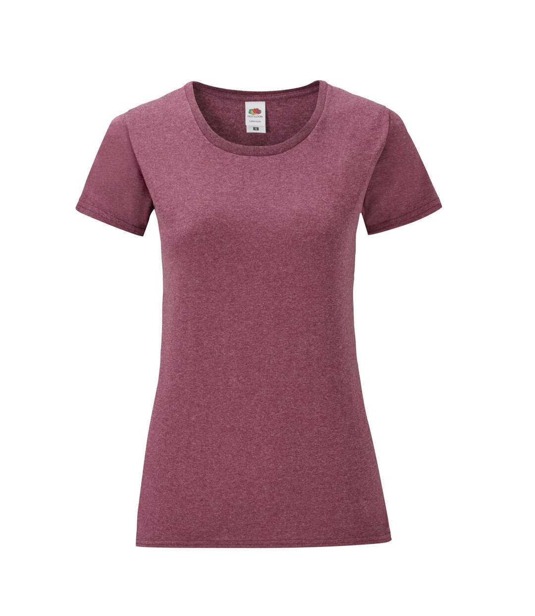 T-shirt iconic femme bordeaux Fruit of the Loom