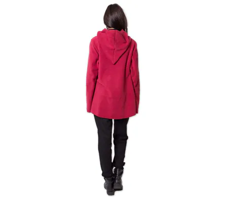 Veste polaire à capuche ethnique OTTAWA rouge Coton Du Monde