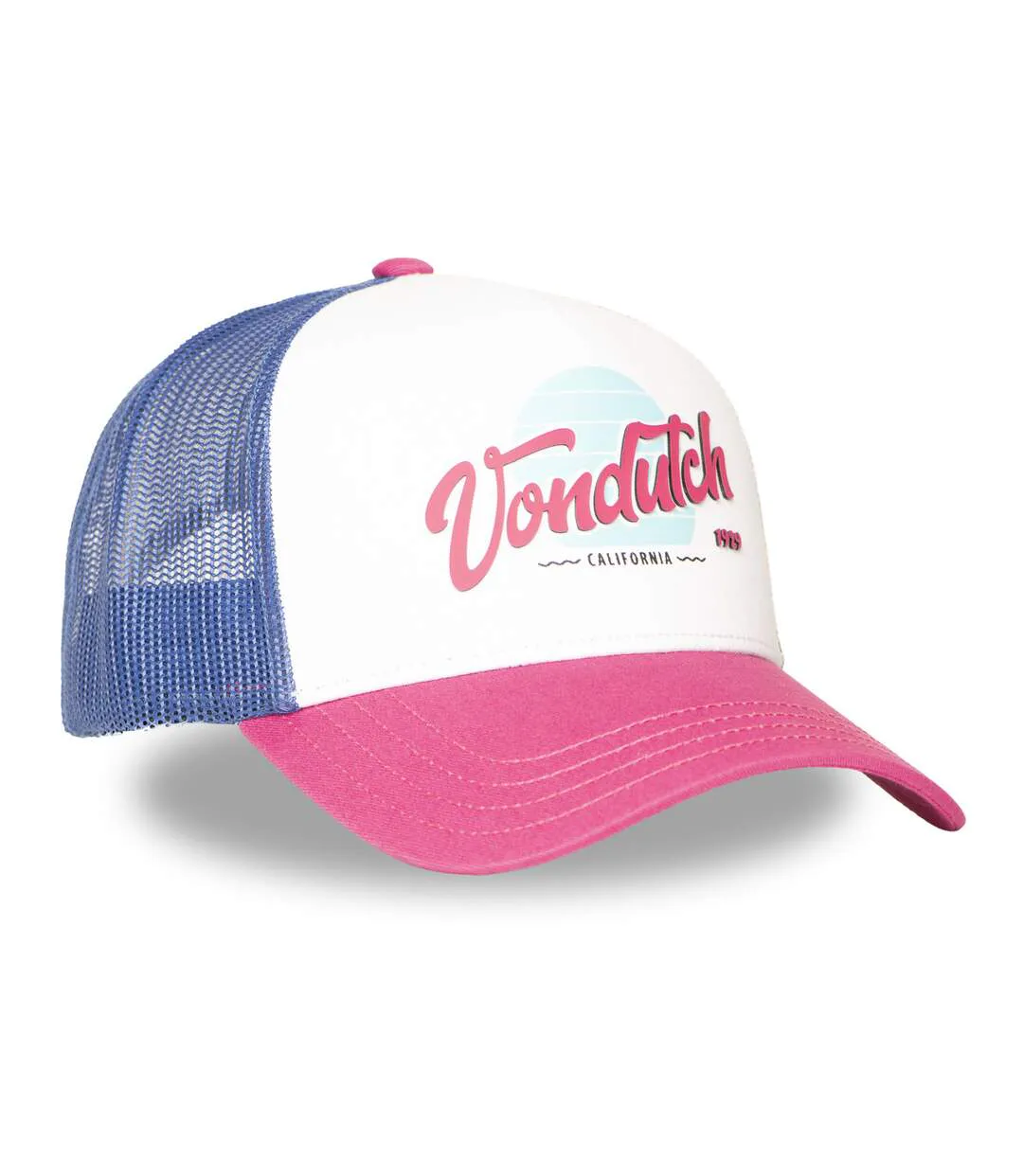 Casquette trucker filet et devant imprimé avec écusson rubber Surf Vondutch-4