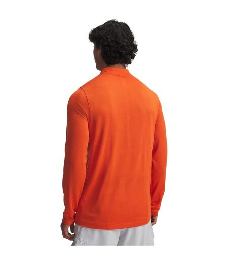 Mens Rush Long-sleeved Technical Top Orange Under Armour