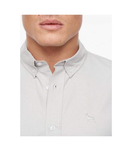 Bewley & Ritch Mens Balton Oxford Short-Sleeved Shirt (Light Grey)