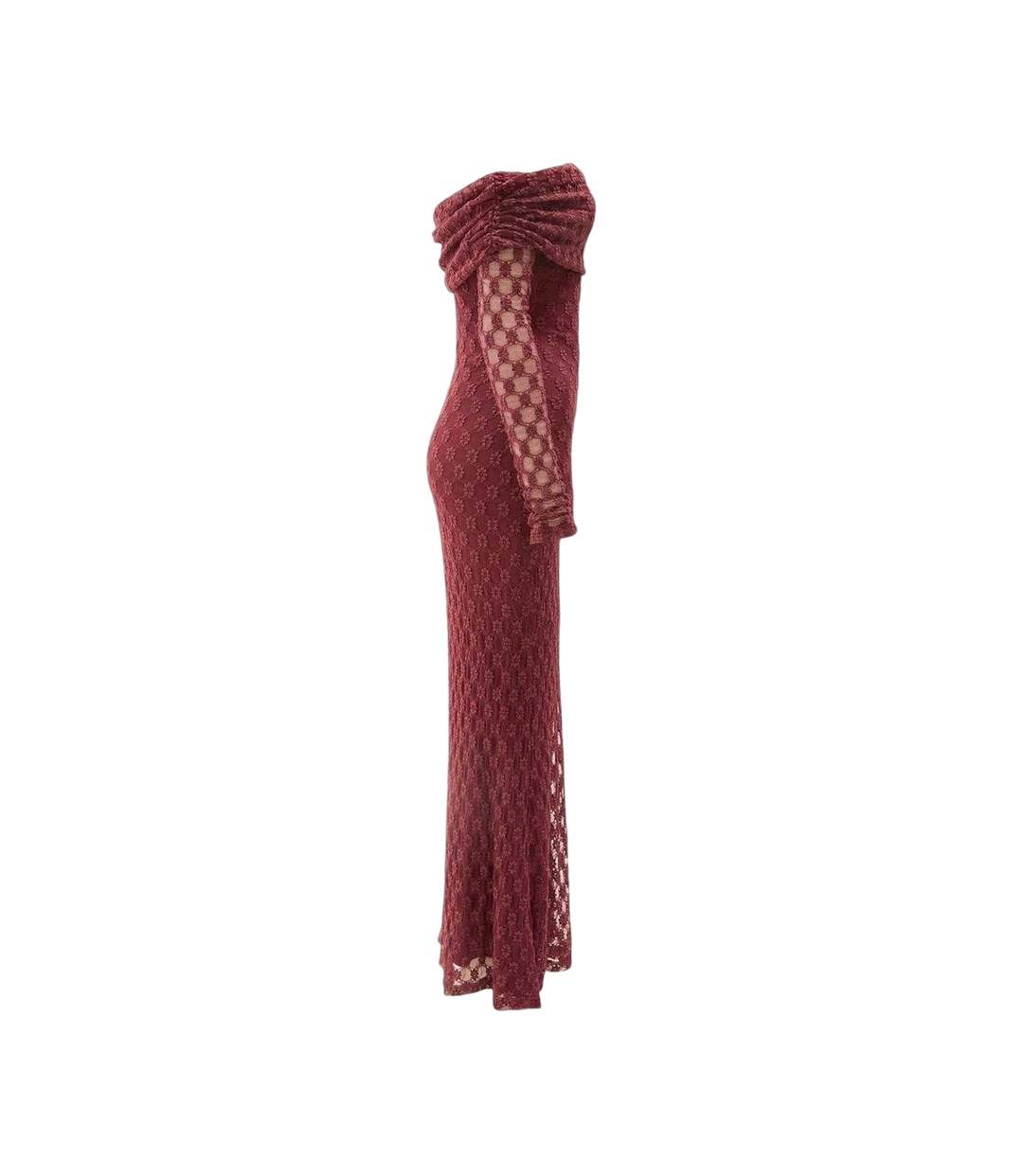 Womens/ladies Adoni Off Shoulder Maxi Dress Deep Plum Bardot-4