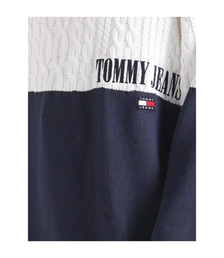 Sweat Motif/style Blocs De Couleurs Homme Blanc Bleu Marine Tommy Jeans
