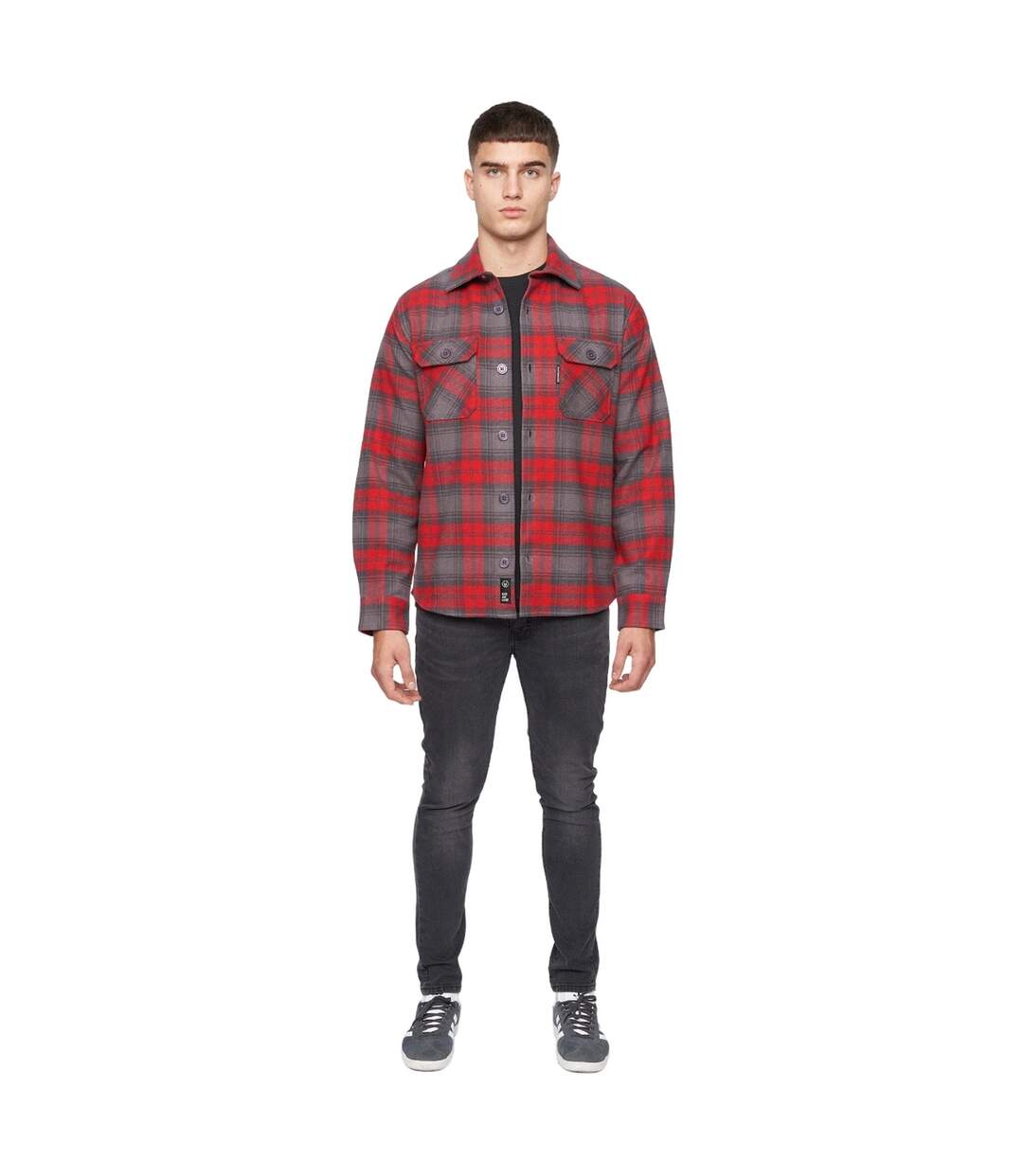 Mens willington checked overshirt red Duck and Cover-3